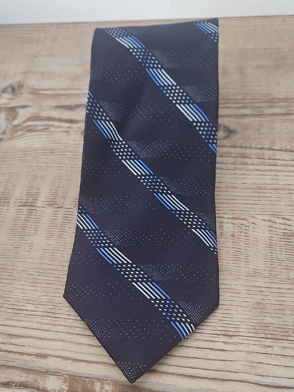 Classic Black and Blue Striped Men's Tie
